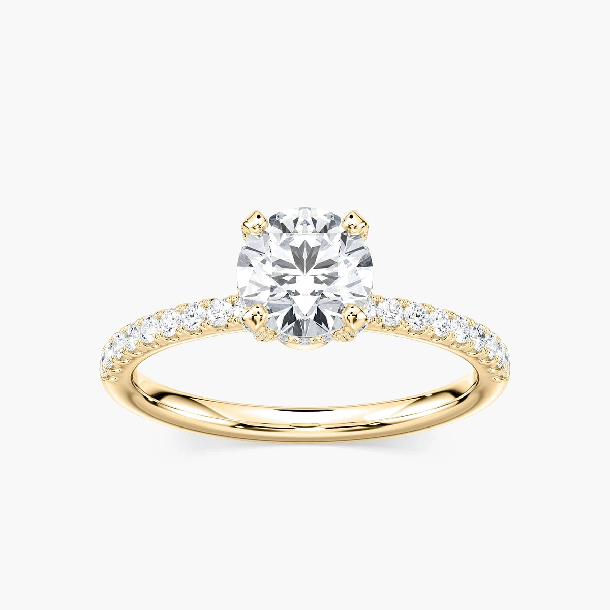 Adelaide Round Lab Grown Diamond Adorned Hidden Halo Engagement Ring