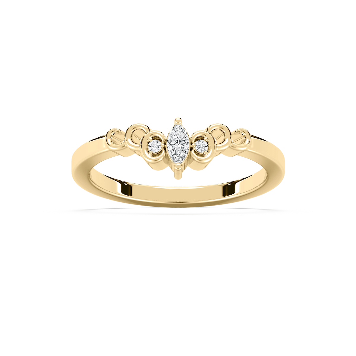 Adelle 1/2 ctw Marquise and Round Lab Grown Diamond Scroll Curved Band