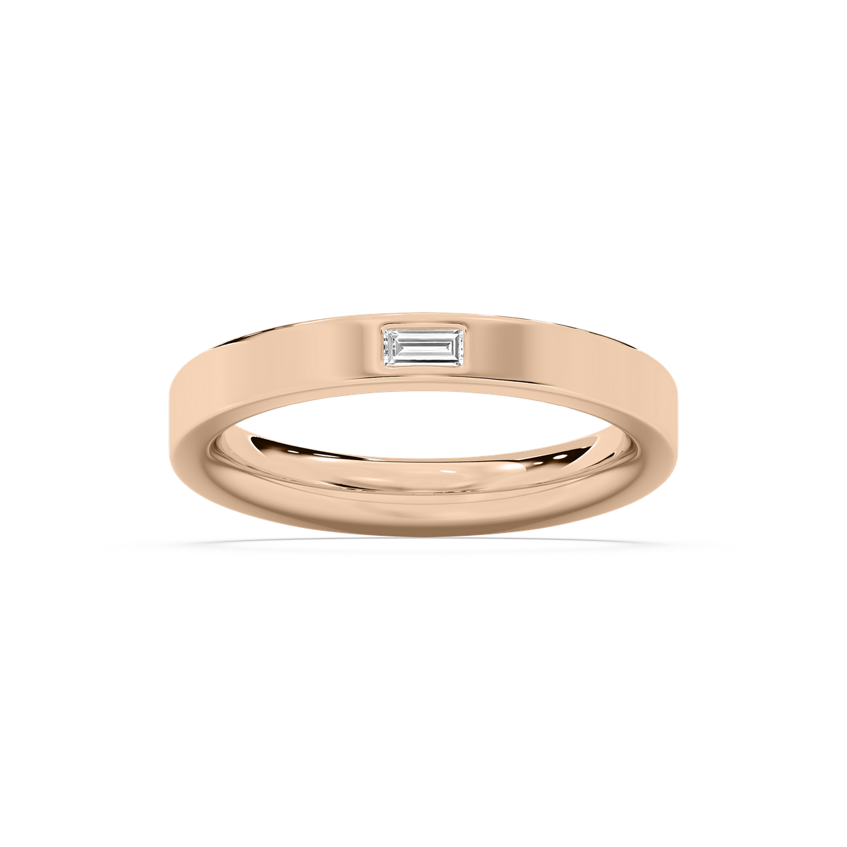 Aimee 1/8 ct Baguette Lab Grown Diamond Burnished Stackable Band