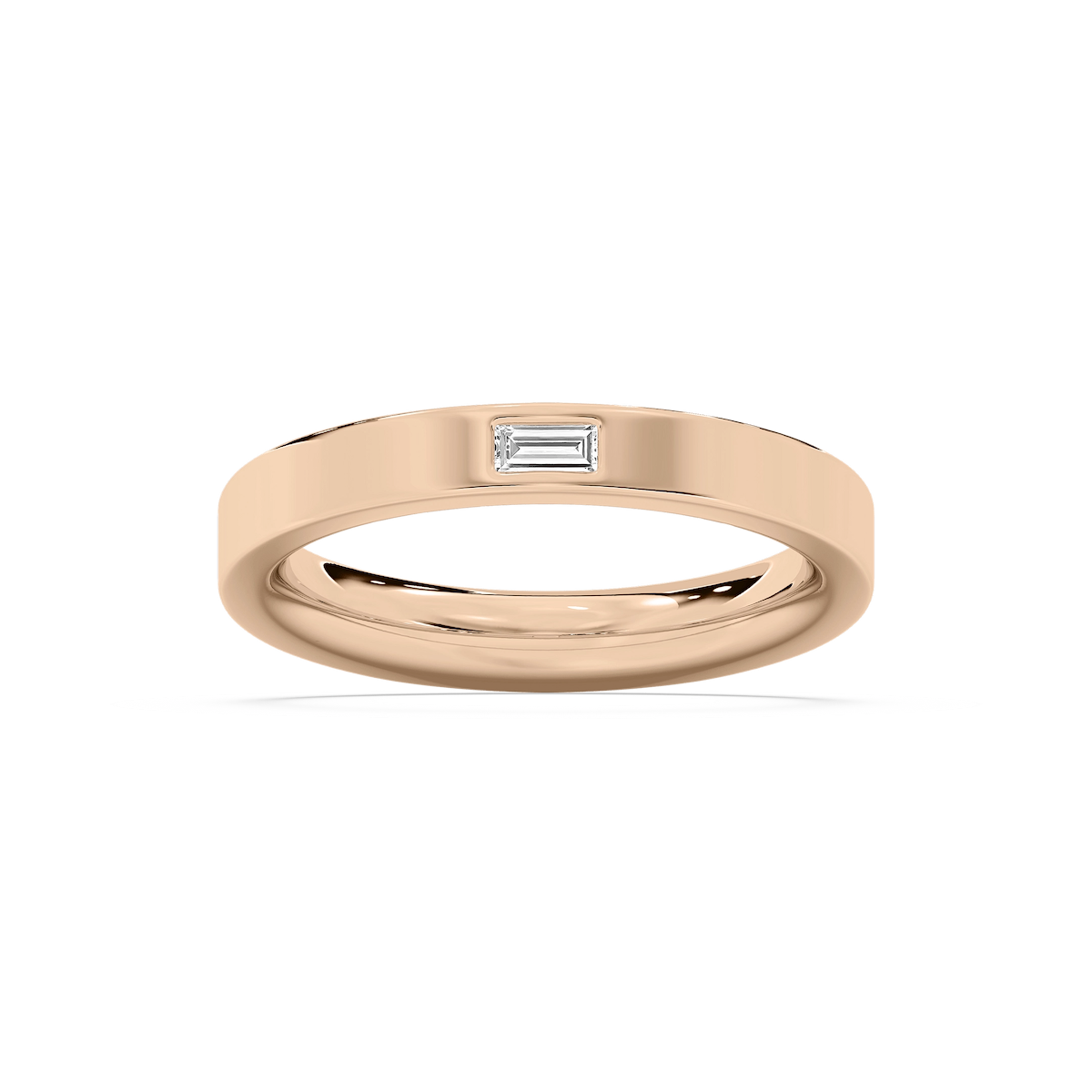 Aimee 1/8 ct Baguette Lab Grown Diamond Burnished Stackable Band