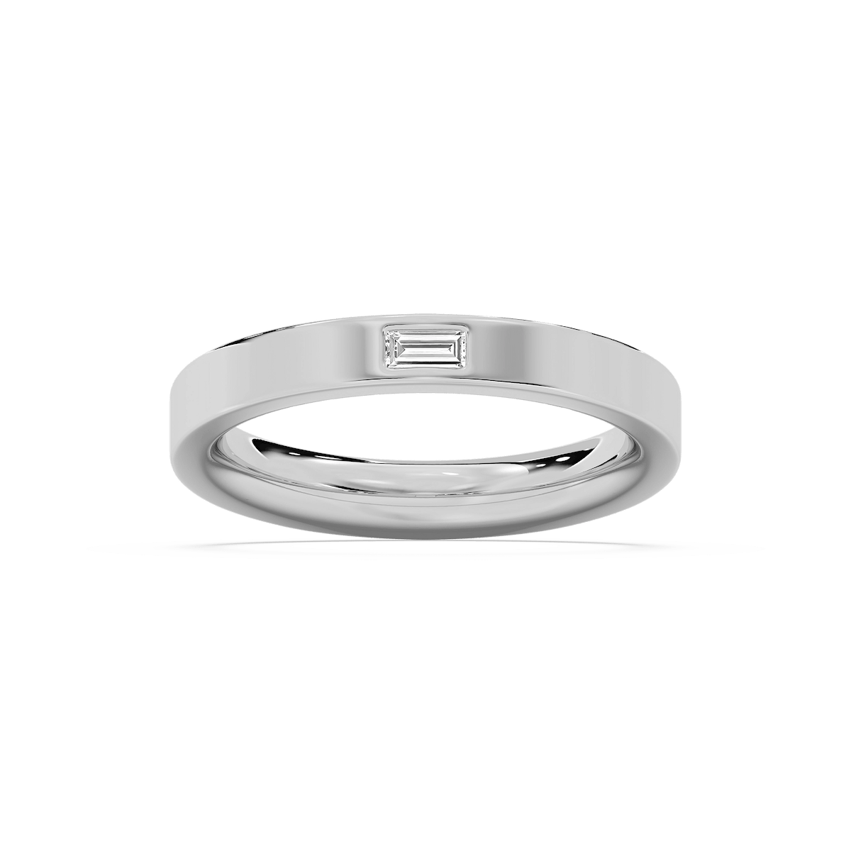 Aimee 1/8 ct Baguette Lab Grown Diamond Burnished Stackable Band