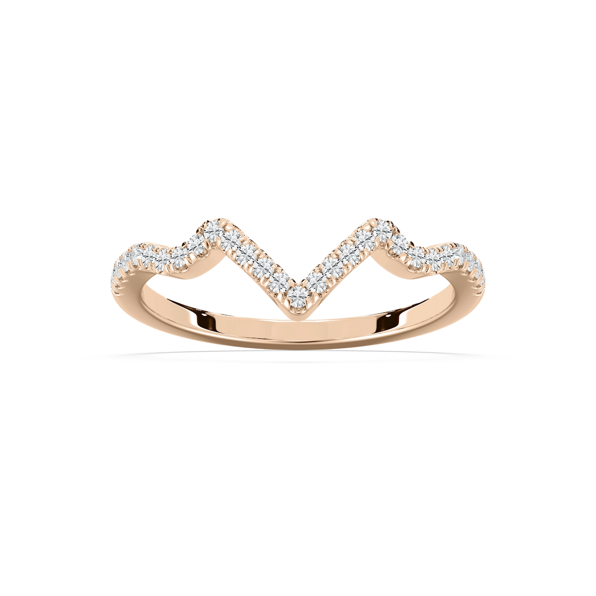 Alder 1/5 ctw Round Lab Grown Diamond Chevron Curved Band