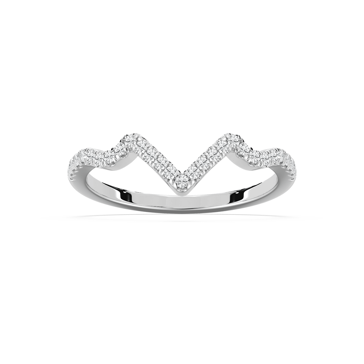 Alder 1/5 ctw Round Lab Grown Diamond Chevron Curved Band