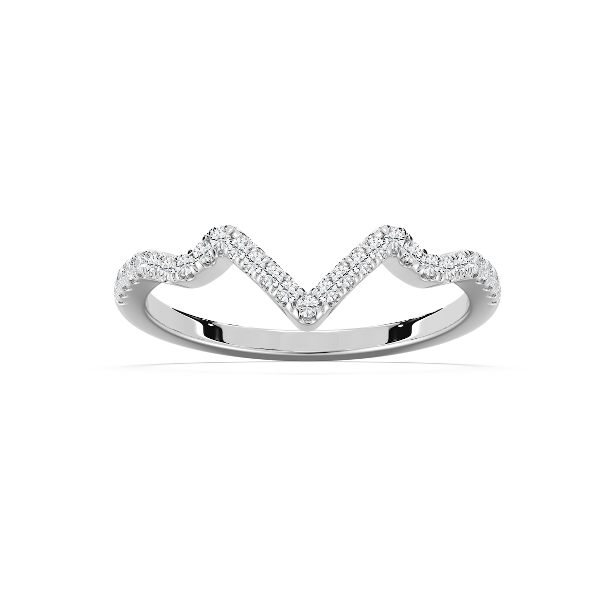 Alder 1/5 ctw Round Lab Grown Diamond Chevron Curved Band