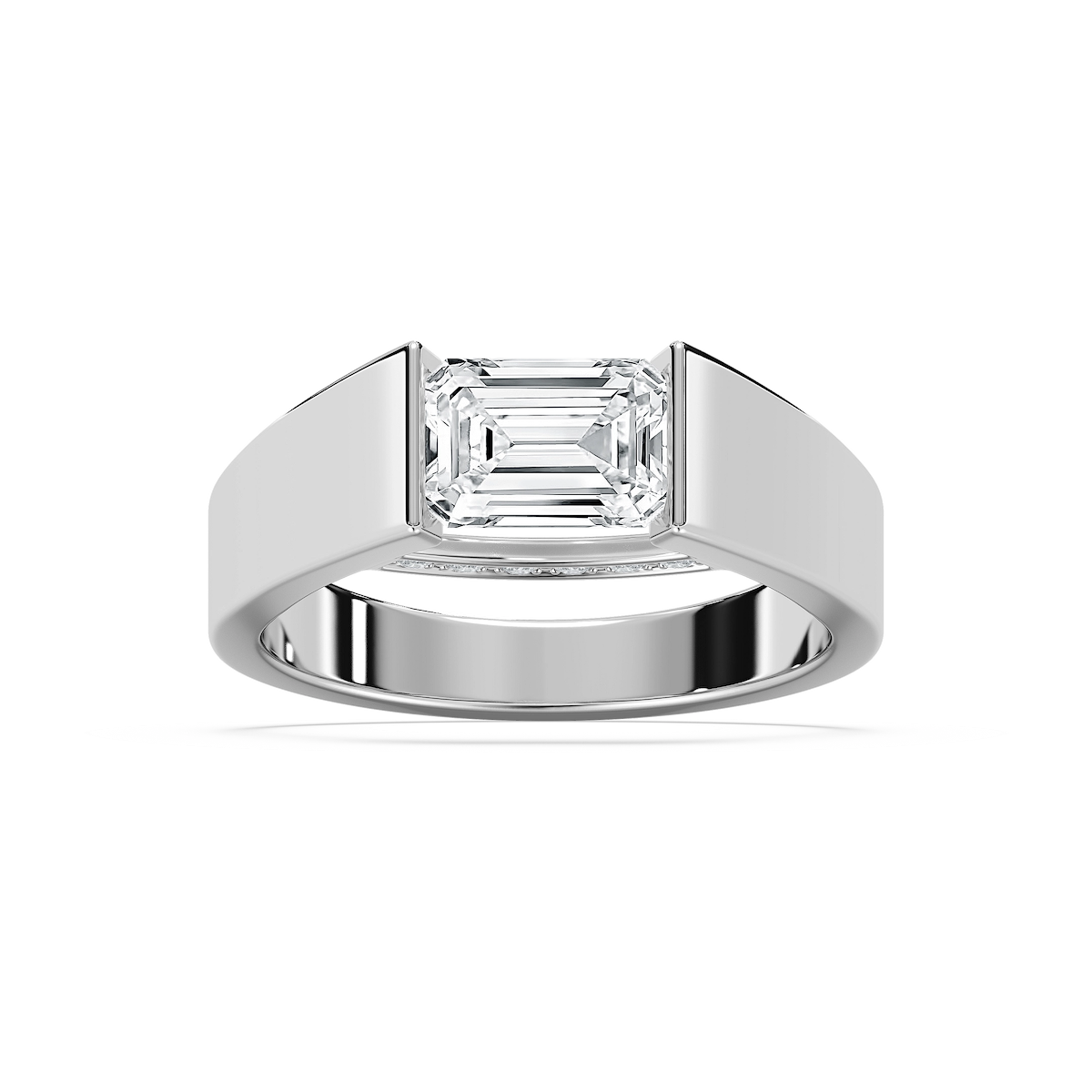 Alina Emerald Tension Set Engagement Ring