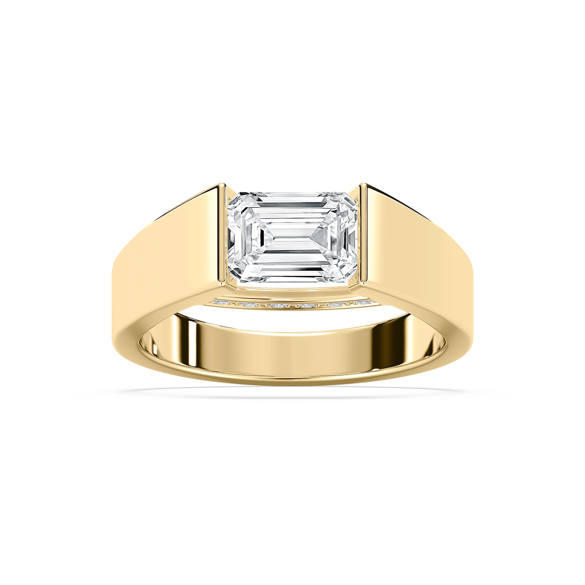 Alina Emerald Tension Set Engagement Ring