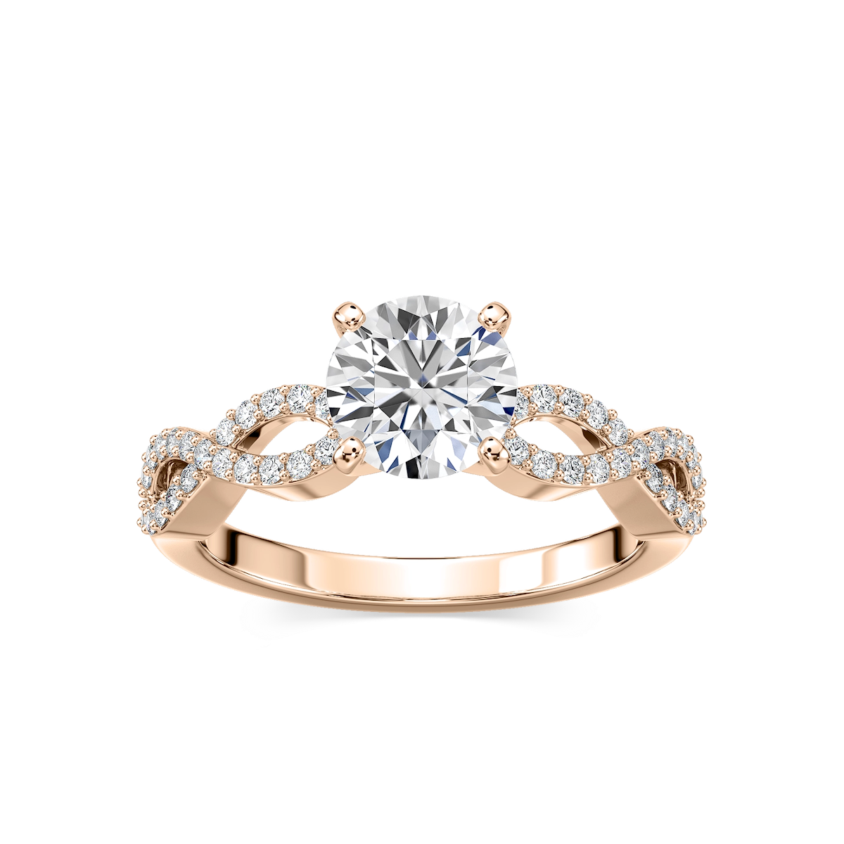 Ayla Lab Grown Diamond Infinity Side Stone Engagement Ring