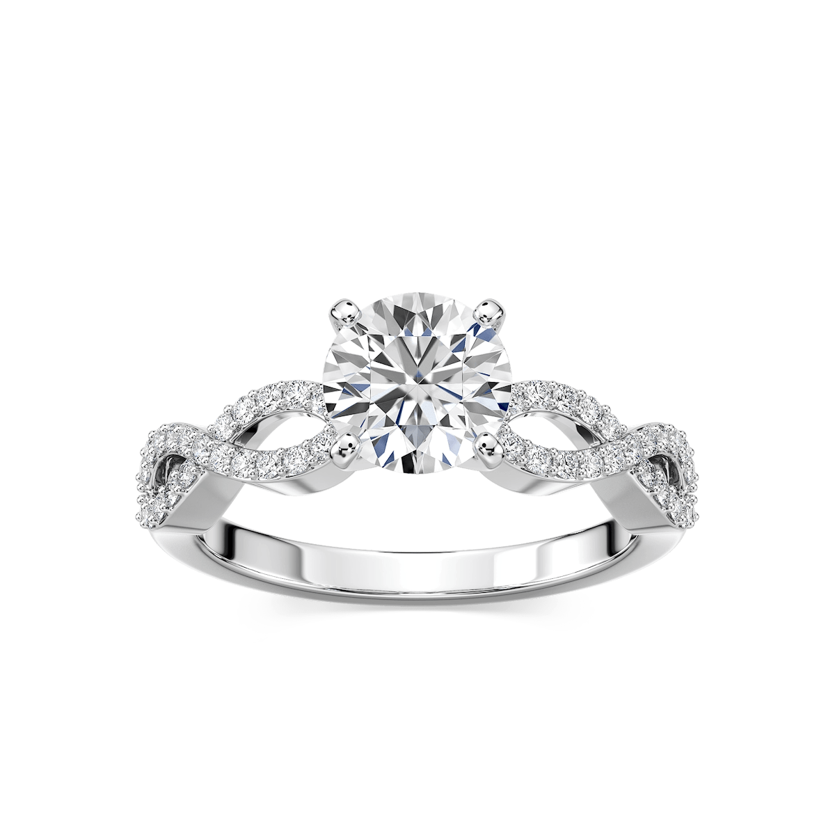 Ayla Lab Grown Diamond Infinity Side Stone Engagement Ring