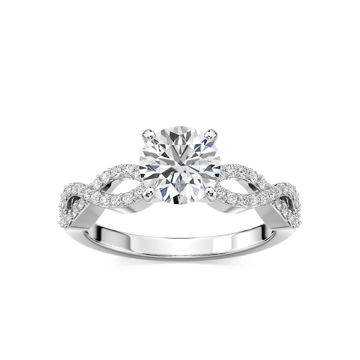 Ayla Lab Grown Diamond Infinity Side Stone Engagement Ring