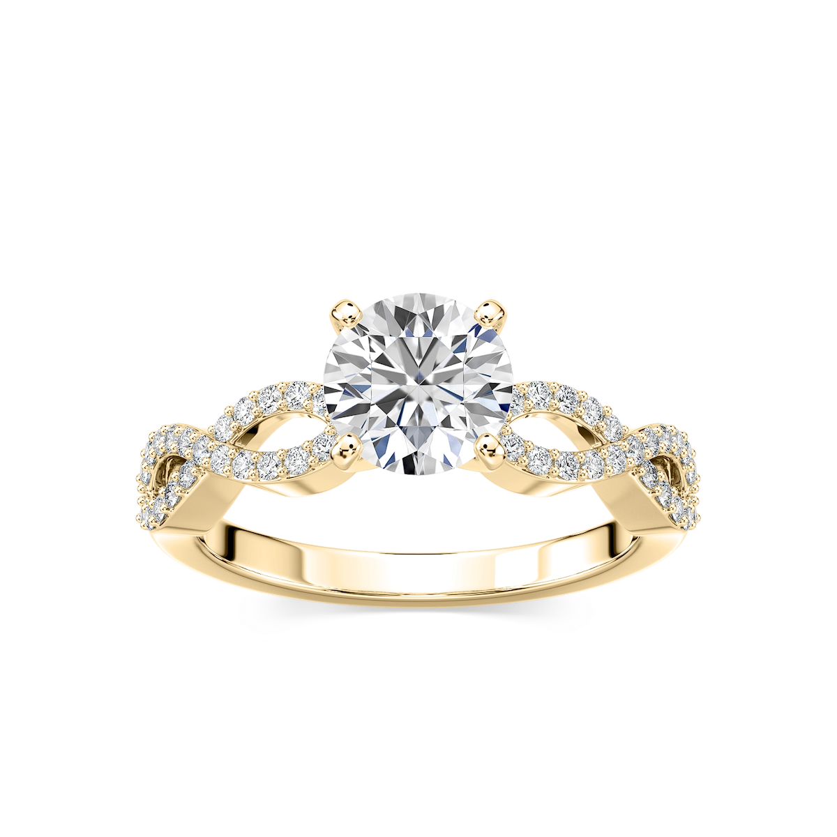 Ayla Lab Grown Diamond Infinity Side Stone Engagement Ring