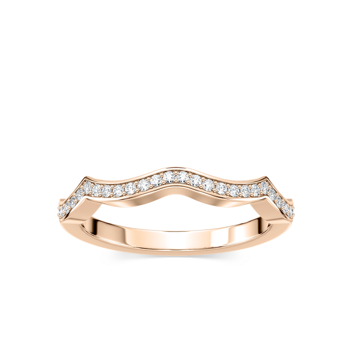 Ayla 1/8 ctw Round Lab Grown Diamond Channel Set Curved Band