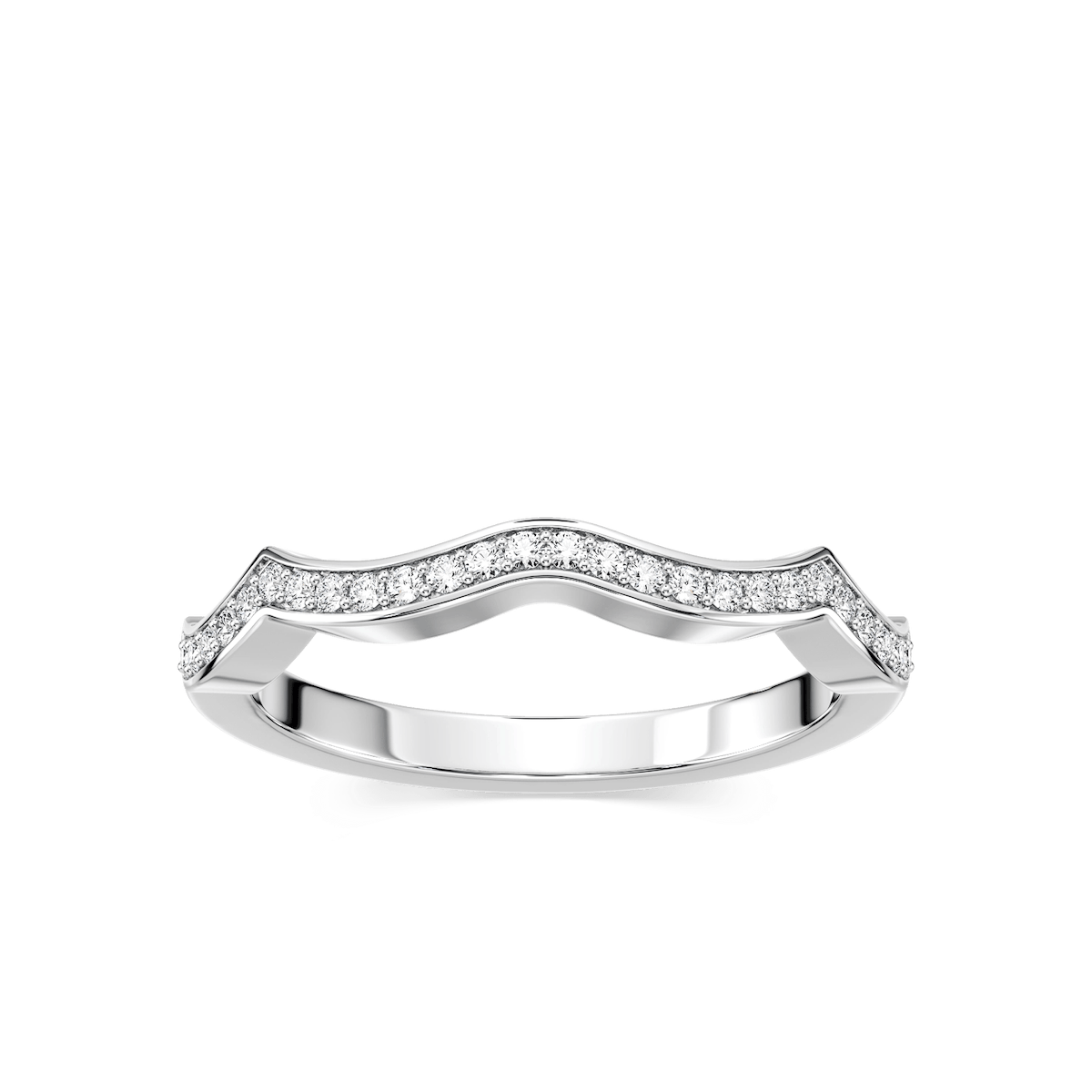 Ayla 1/8 ctw Round Lab Grown Diamond Channel Set Curved Band