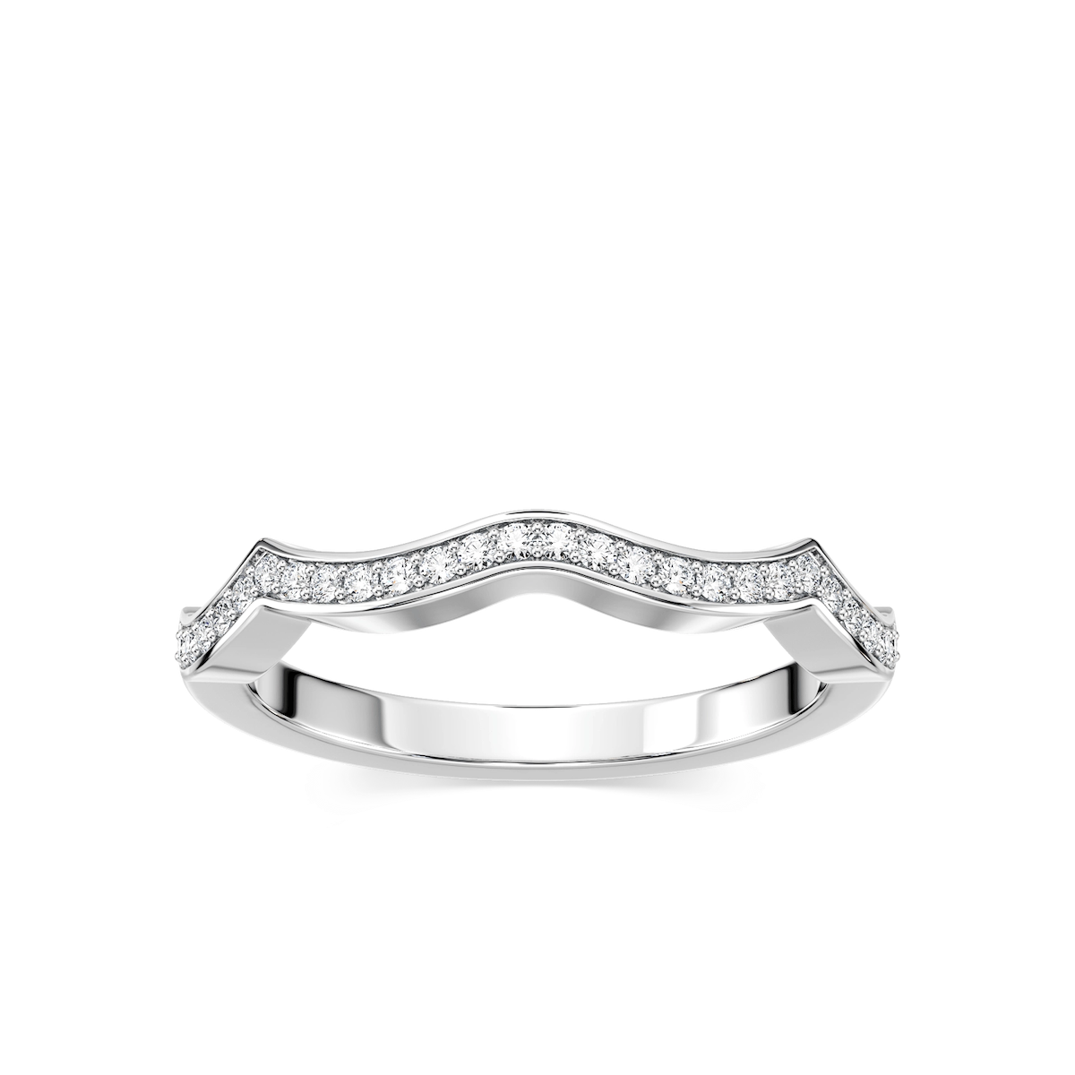 Ayla 1/8 ctw Round Lab Grown Diamond Channel Set Curved Band