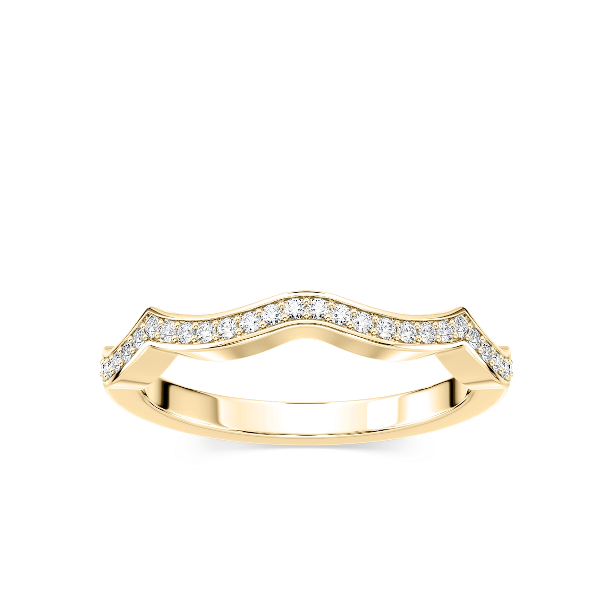 Ayla 1/8 ctw Round Lab Grown Diamond Channel Set Curved Band