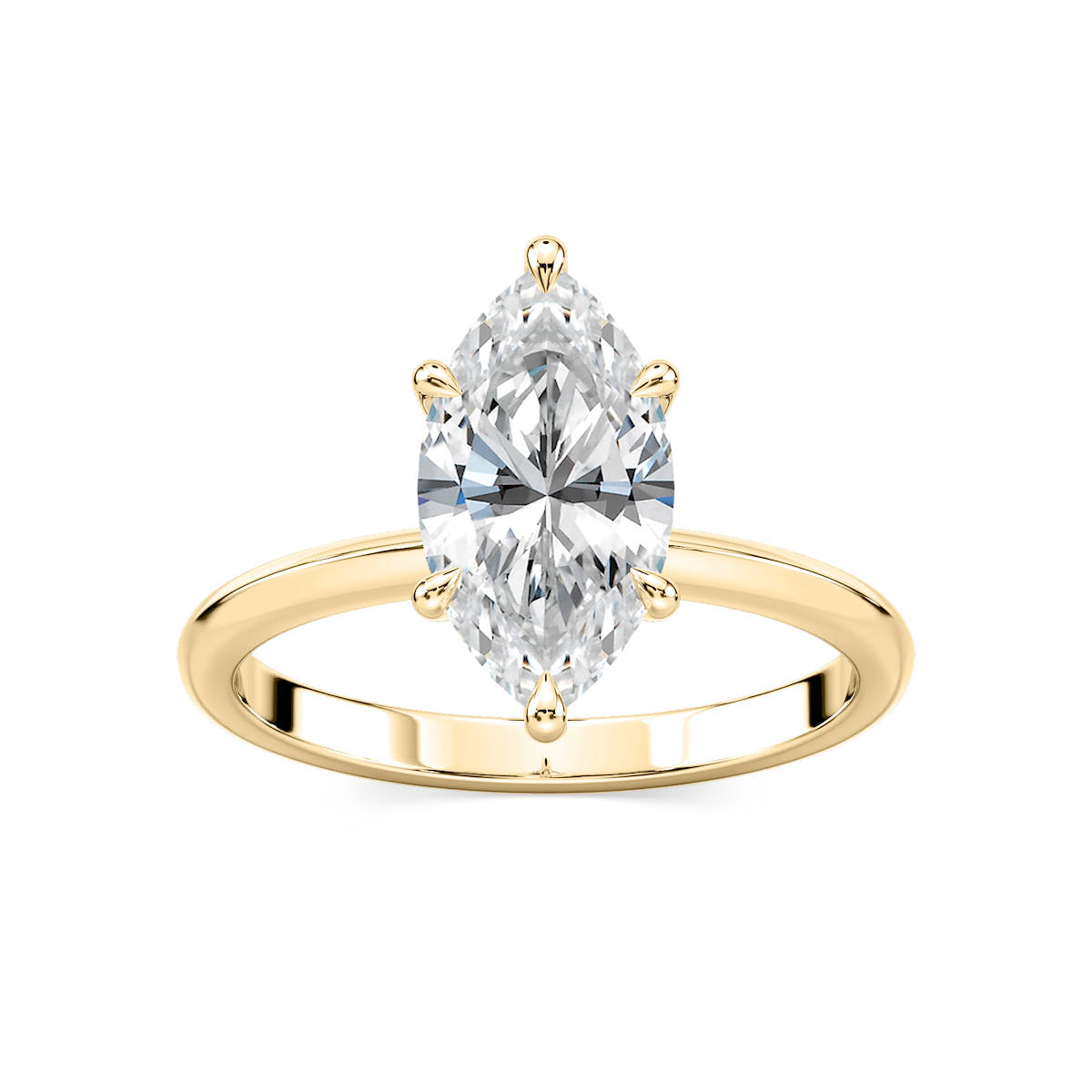 Alma Marquise Lab Grown Diamond Knife Edge Solitaire Engagement Ring