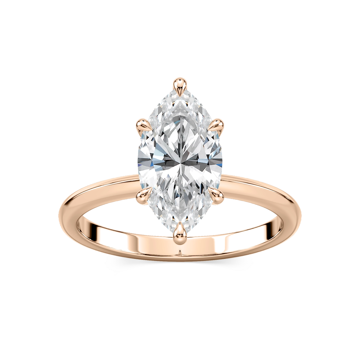 Alma Marquise Lab Grown Diamond Knife Edge Solitaire Engagement Ring