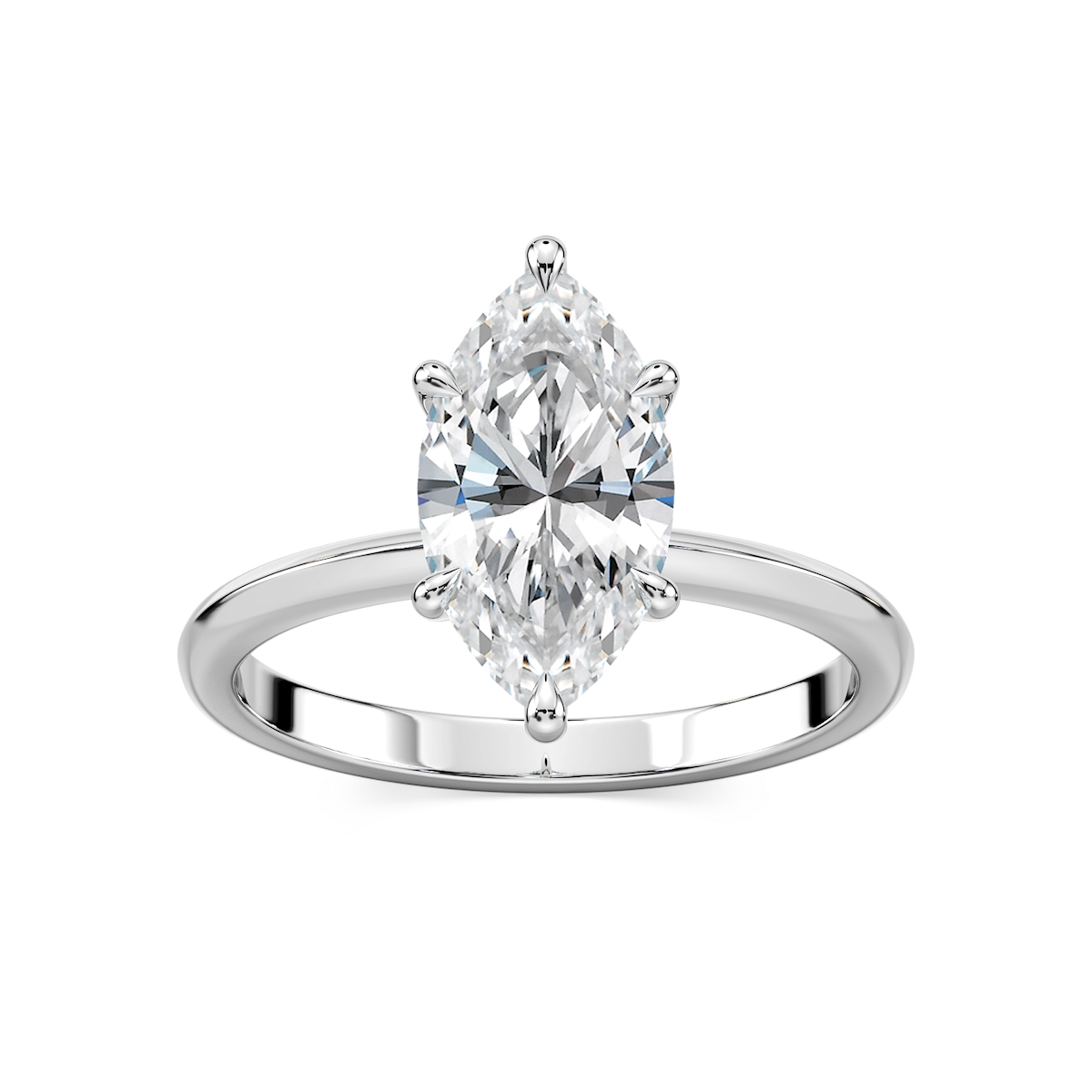 Alma Marquise Lab Grown Diamond Knife Edge Solitaire Engagement Ring