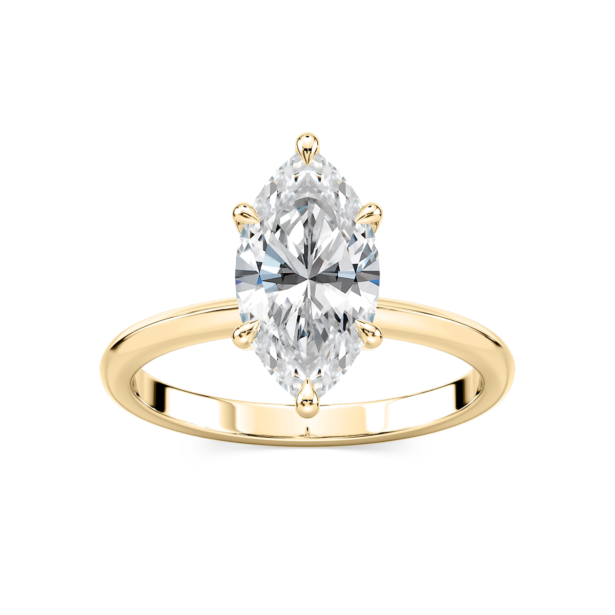 Alma Marquise Lab Grown Diamond Knife Edge Solitaire Engagement Ring