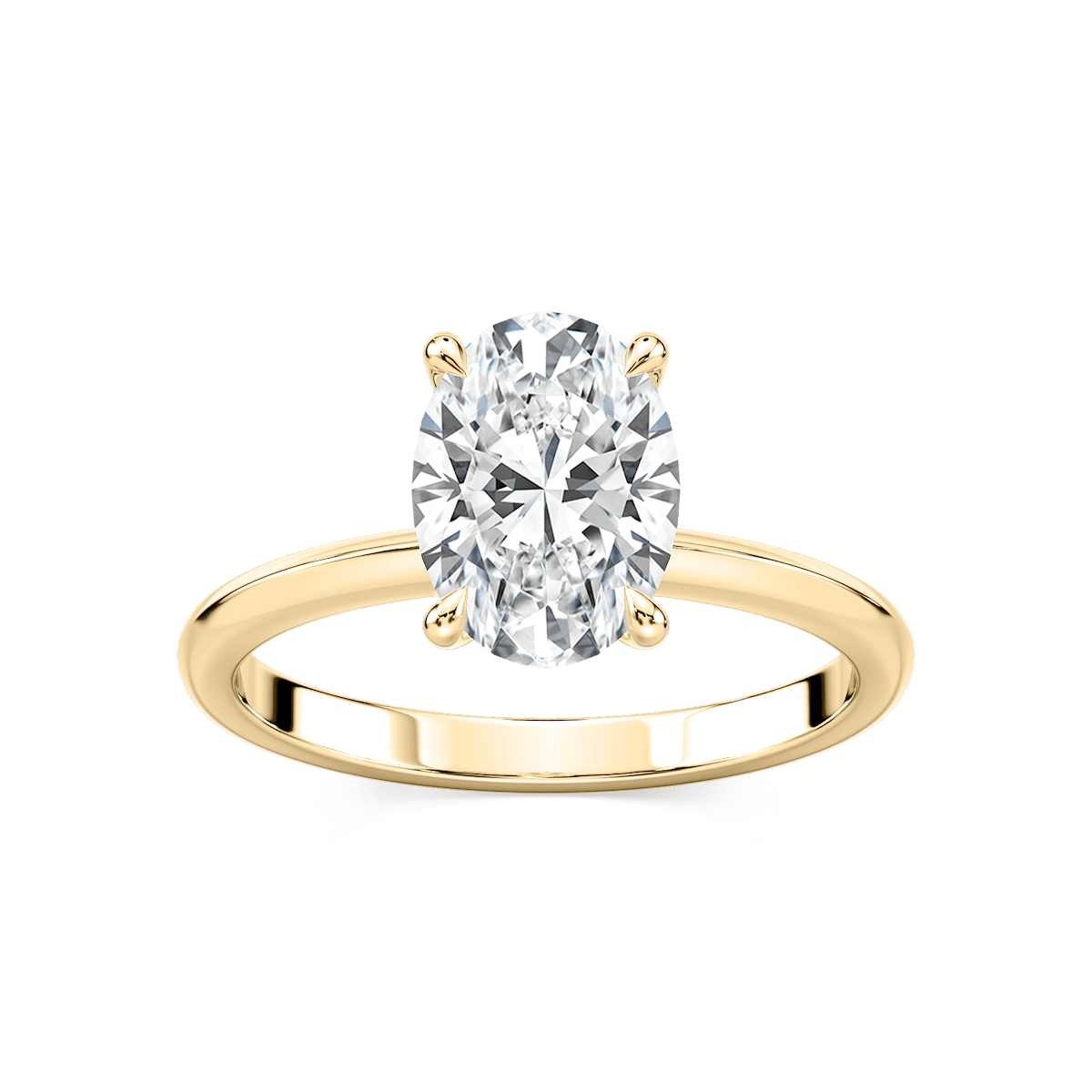 Alma Oval Lab Grown Diamond Knife Edge Solitaire Engagement Ring