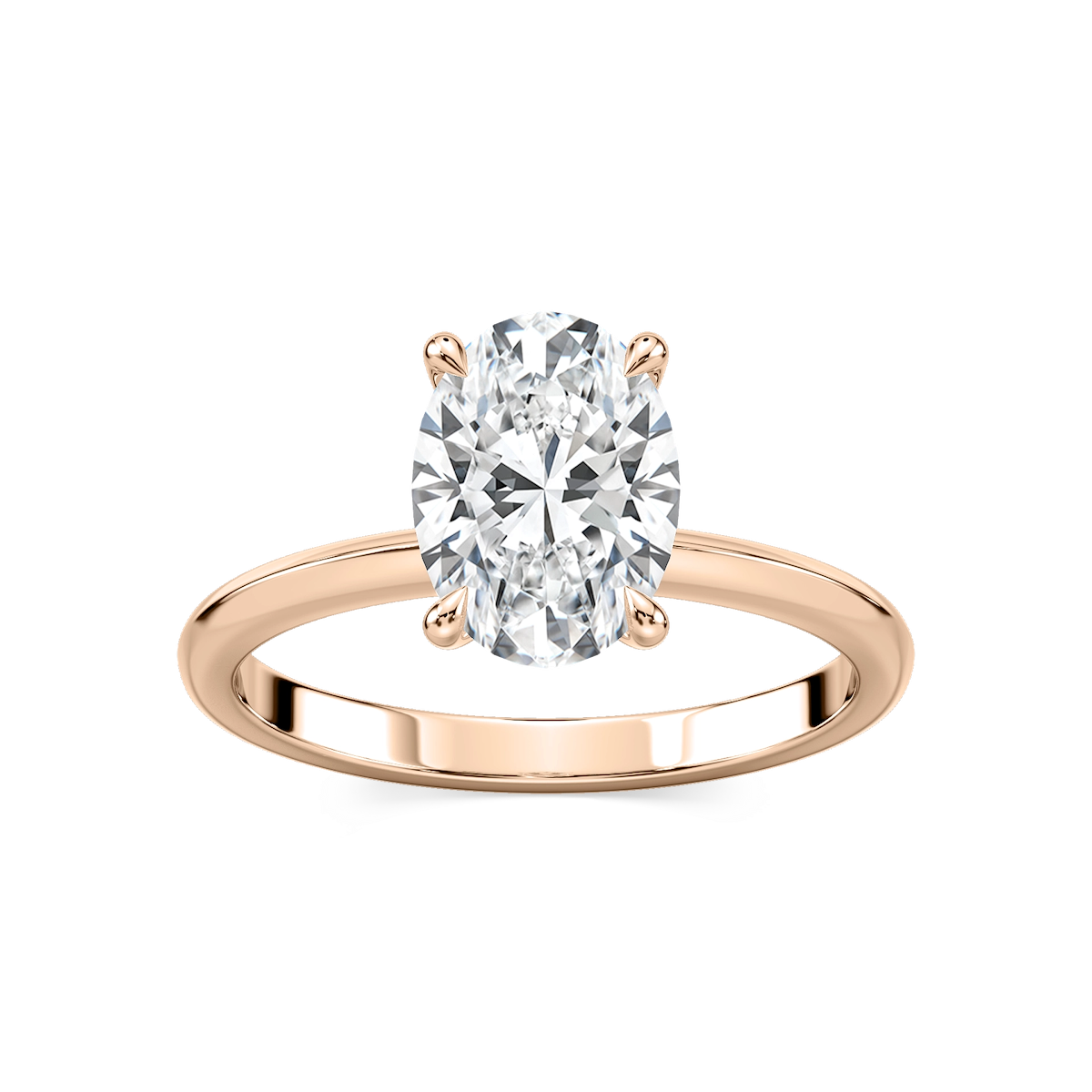 Alma Oval Lab Grown Diamond Knife Edge Solitaire Engagement Ring