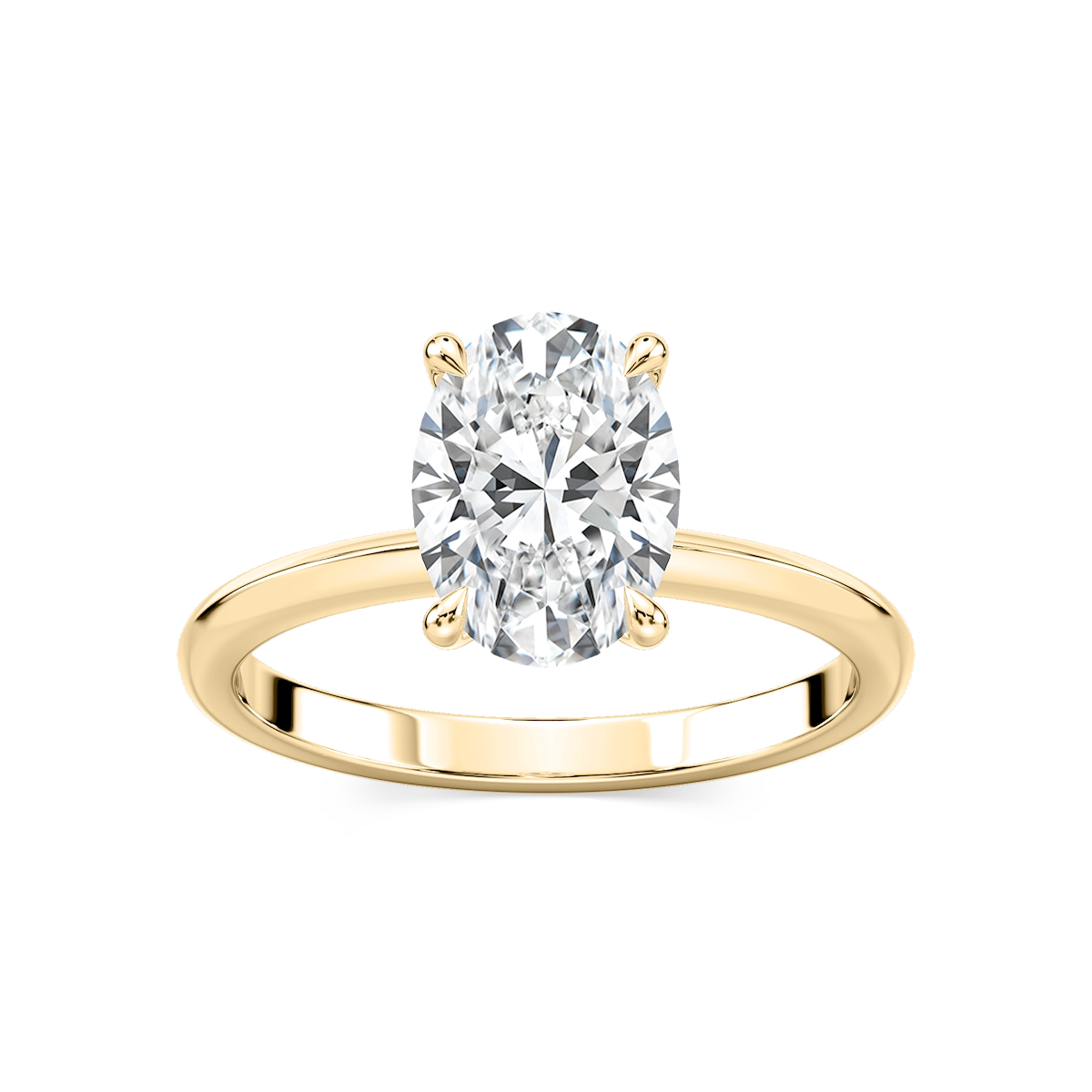 Alma Oval Lab Grown Diamond Knife Edge Solitaire Engagement Ring