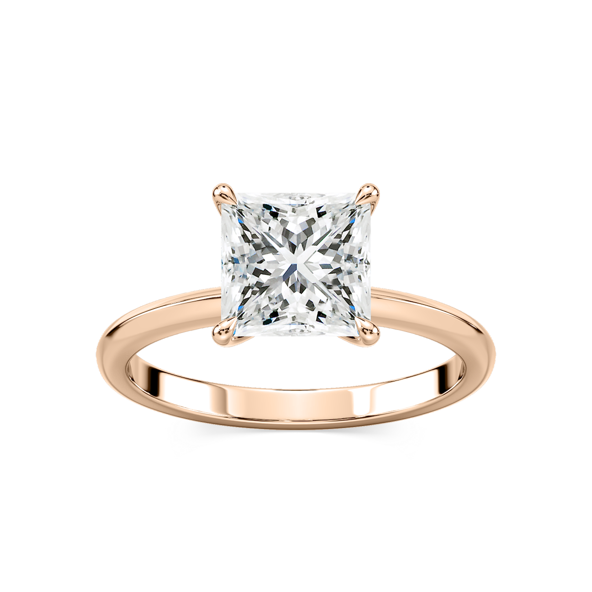Alma Princess Lab Grown Diamond Knife Edge Solitaire Engagement Ring