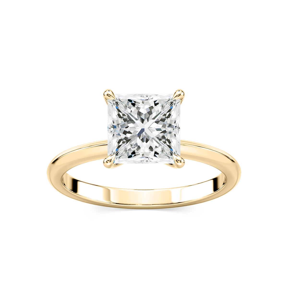 Alma Princess Lab Grown Diamond Knife Edge Solitaire Engagement Ring