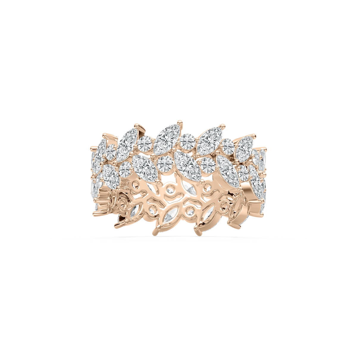 Natalie 3 ¼ ctw Marquise and Round Lab Grown Diamond Alternating Eternity Band
