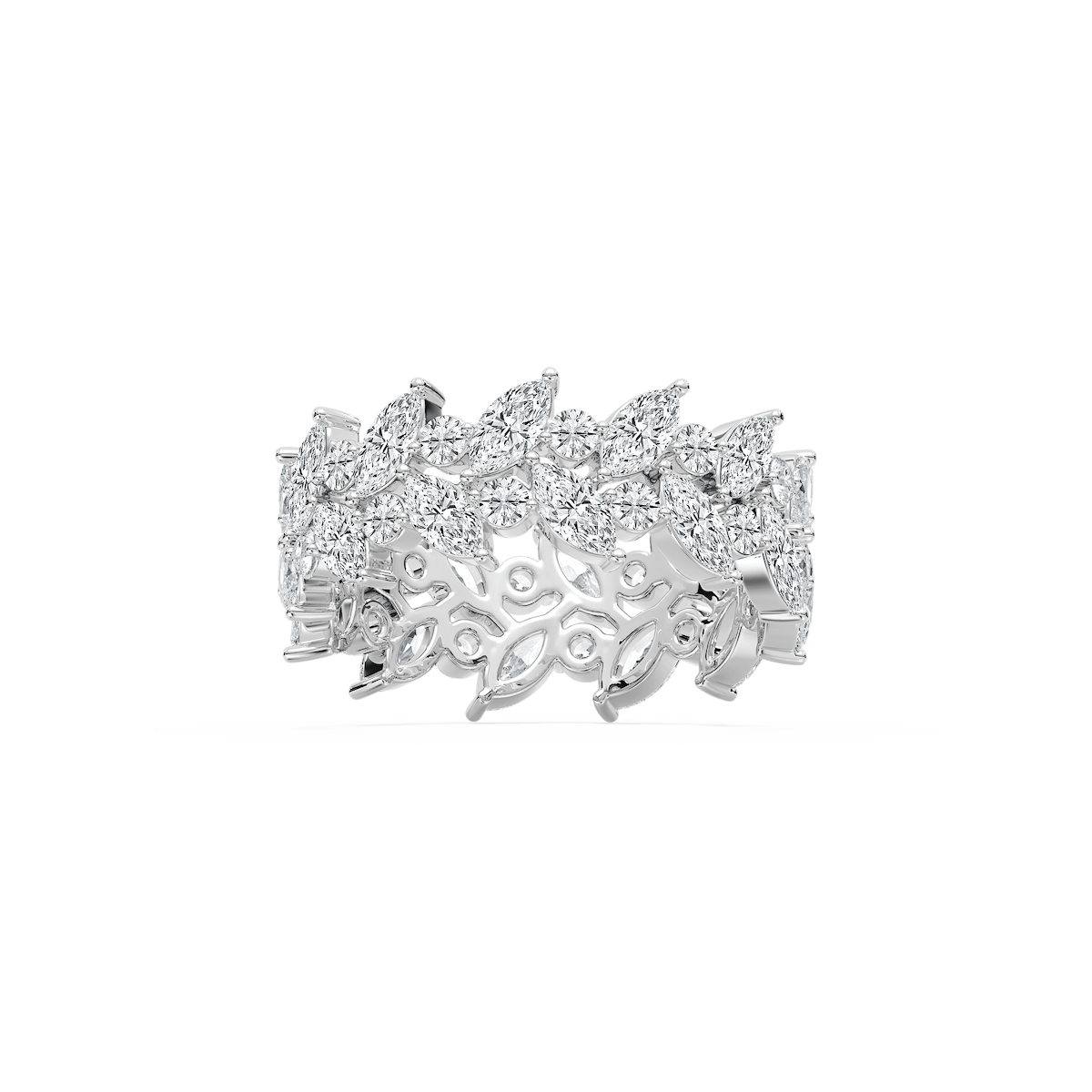 Natalie 3 ¼ ctw Marquise and Round Lab Grown Diamond Alternating Eternity Band