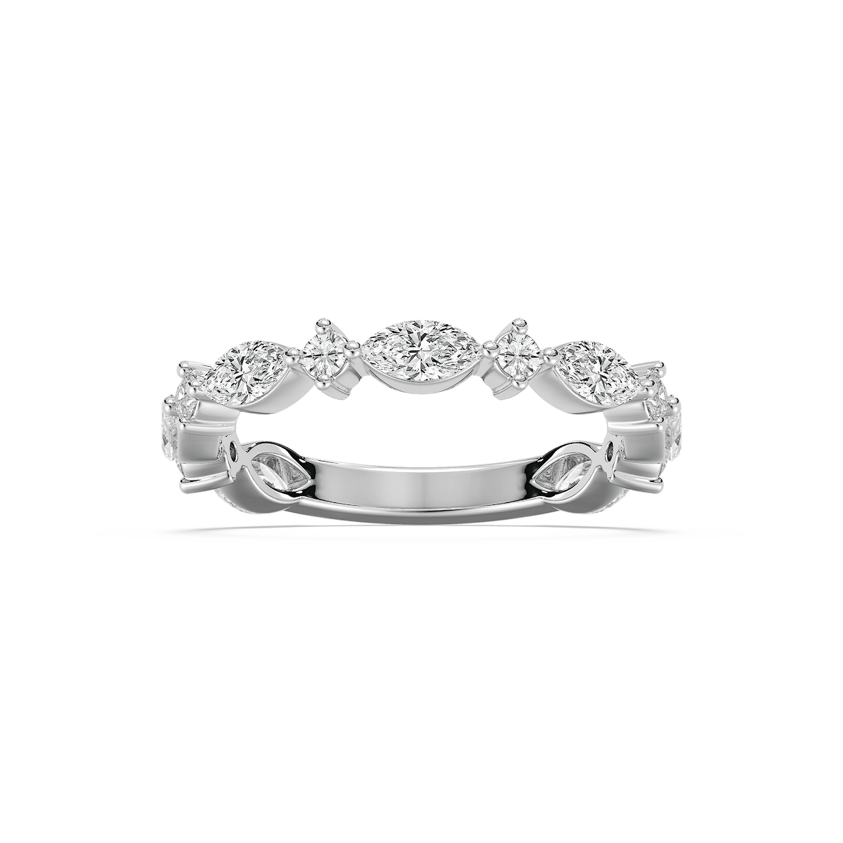 Lyla 1 ⅙ ctw Marquise and Round Lab Grown Diamond Shared Prong Wedding Band