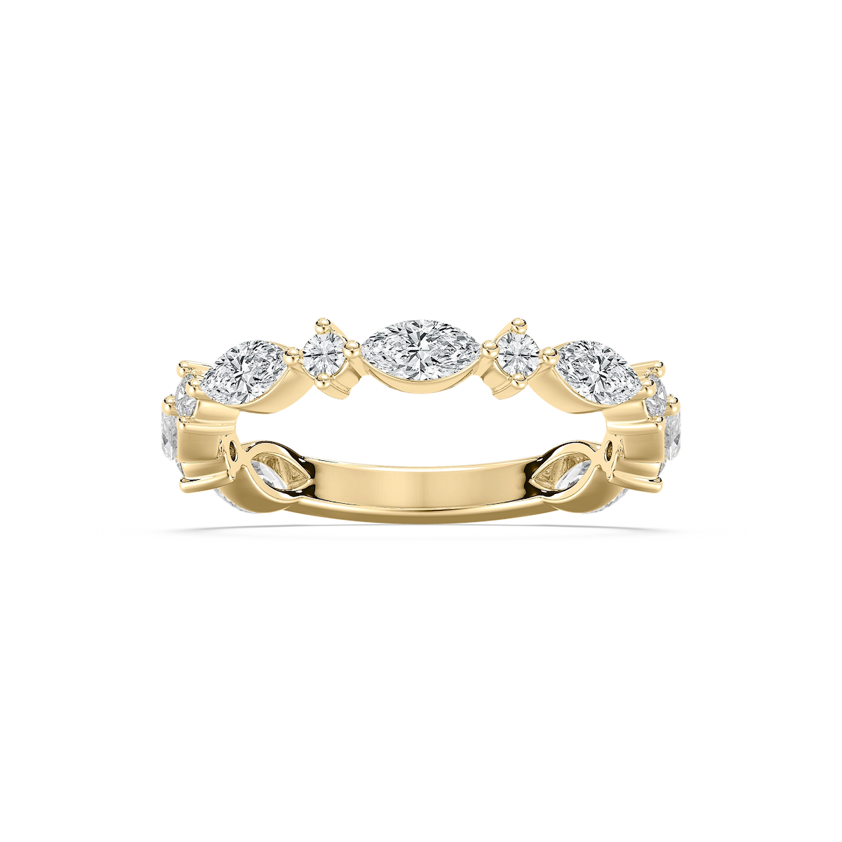 Lyla 1 ⅙ ctw Marquise and Round Lab Grown Diamond Shared Prong Wedding Band