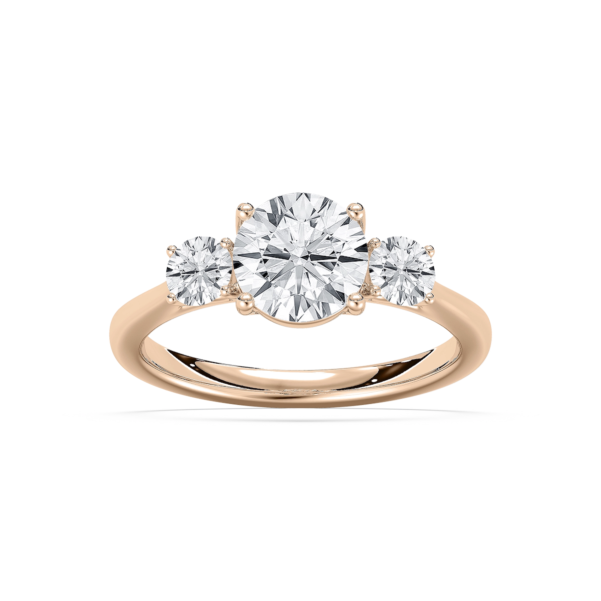 Annie 2 ctw Round Lab Grown Diamond U-Shaped Three Stone Engagement Ring