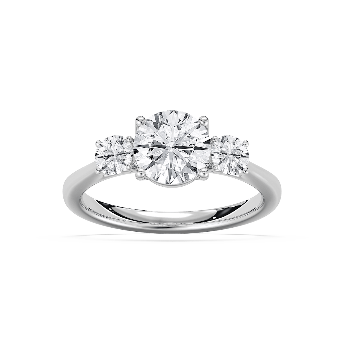 Annie 2 ctw Round Lab Grown Diamond U-Shaped Three Stone Engagement Ring