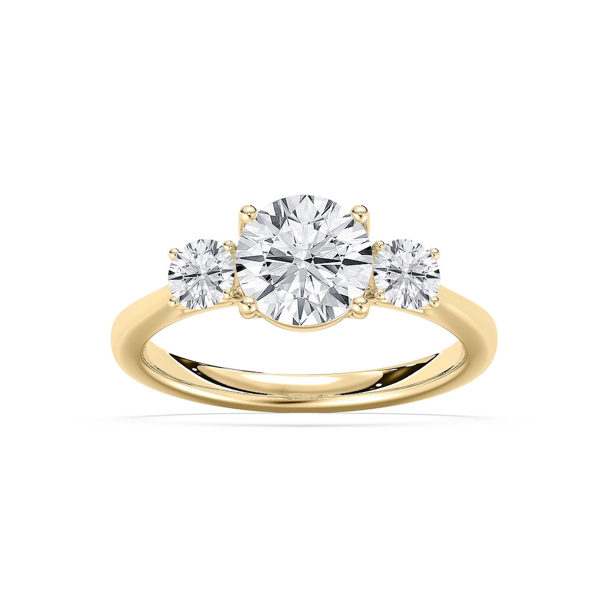 Annie 2 ctw Round Lab Grown Diamond U-Shaped Three Stone Engagement Ring