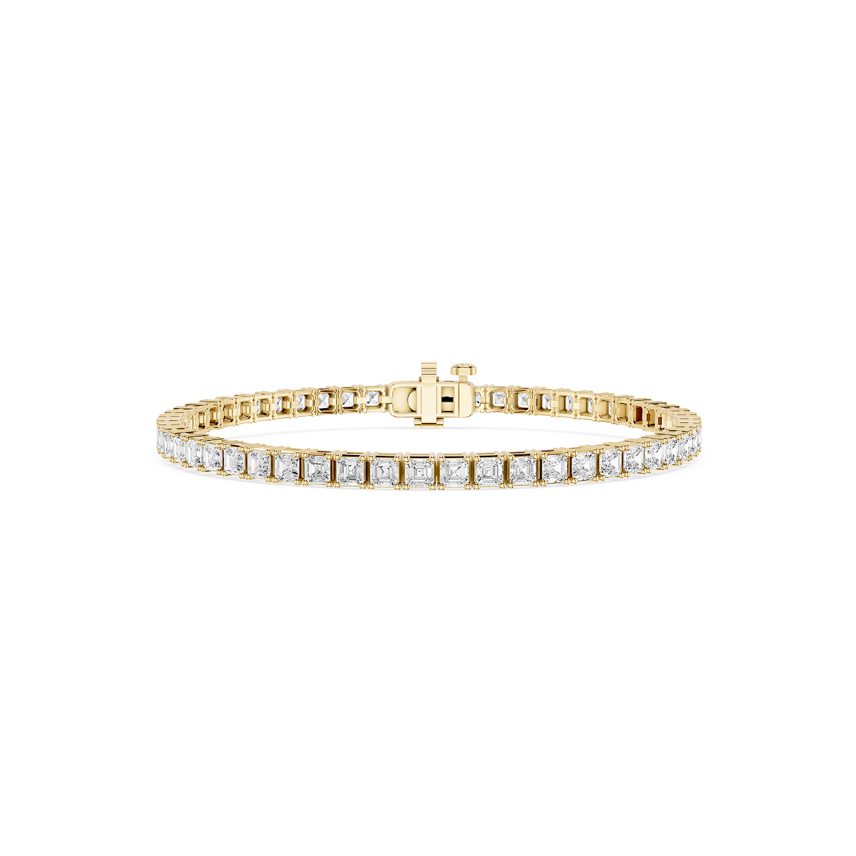 Asscher Lab Grown Diamond Four Prong Tennis Bracelet - 7 Inches