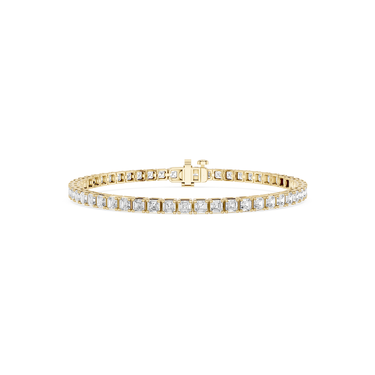 Asscher Lab Grown Diamond Four Prong Tennis Bracelet - 7 Inches