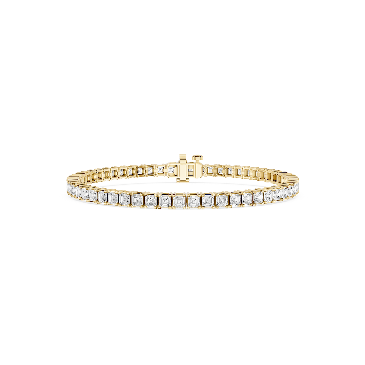 Asscher Lab Grown Diamond Four Prong Tennis Bracelet - 7 Inches