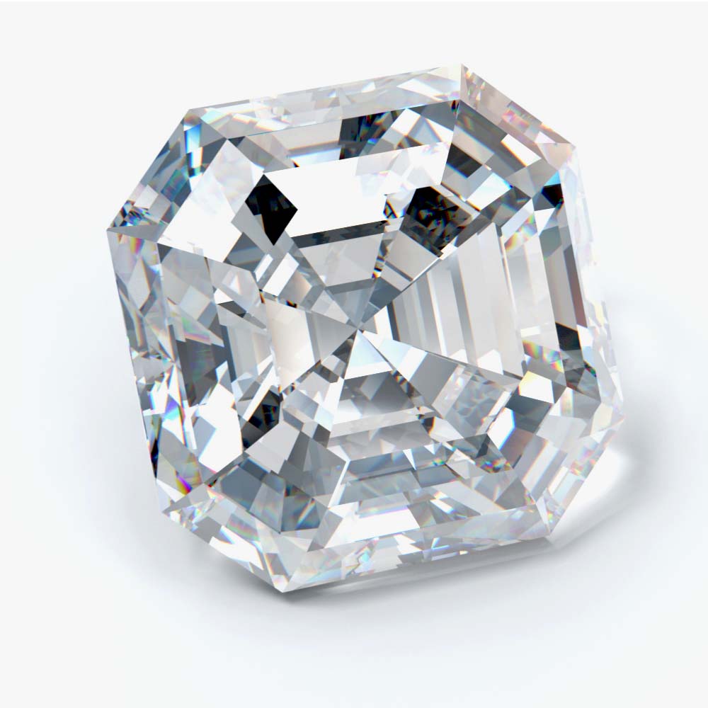 1.00 Carat Asscher Shaped, Ideal Cut, E Color, SI2 Clarity, IGI Certified Lab Grown Diamond