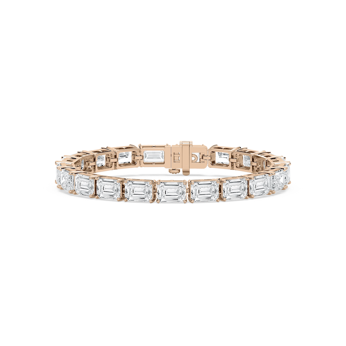 40 ctw Emerald Lab Grown Diamond East West Tennis Bracelet  - 7 Inches