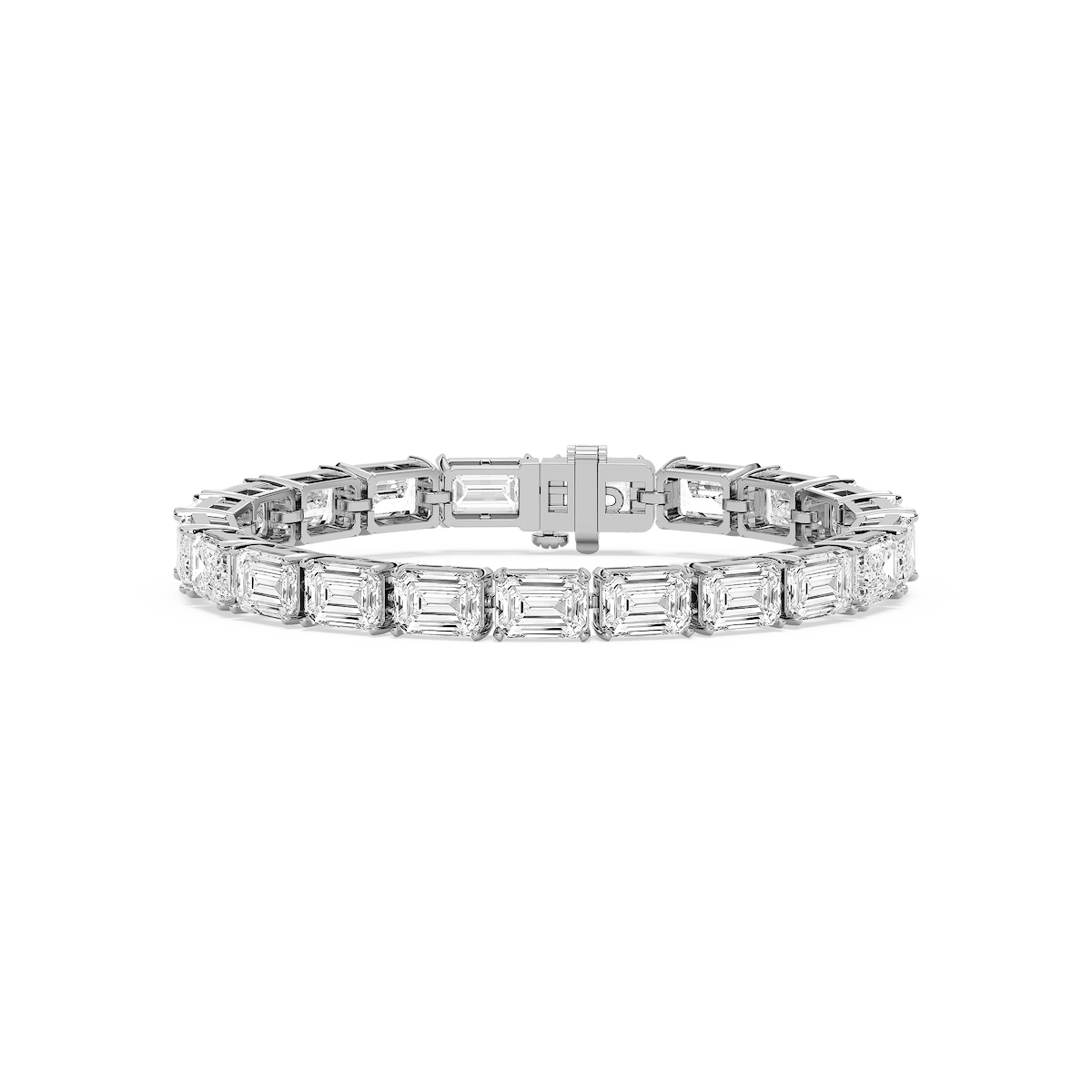 40 ctw Emerald Lab Grown Diamond East West Tennis Bracelet  - 7 Inches