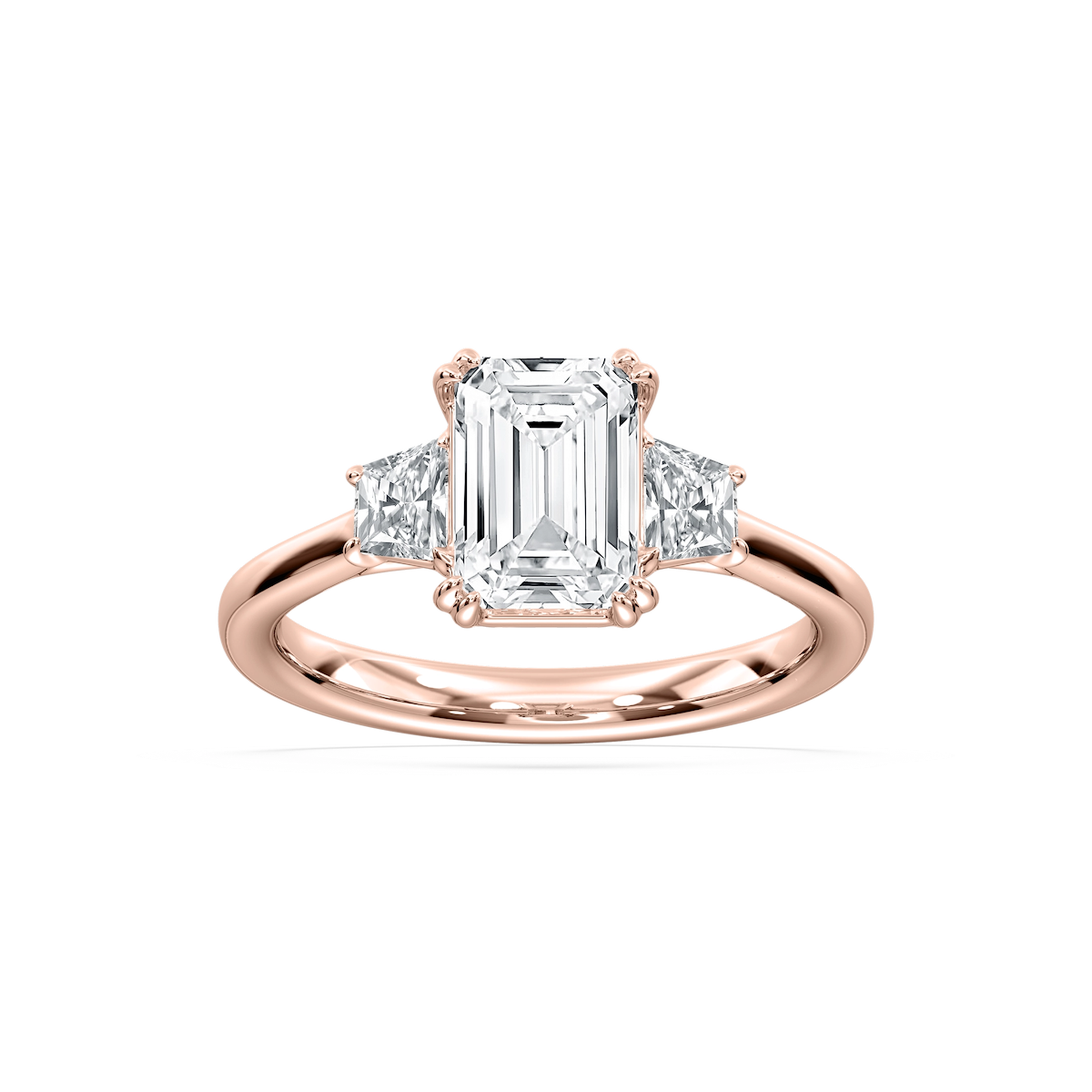 Astra 2 ½ ctw Emerald Lab Grown Diamond Three Stone Engagement Ring