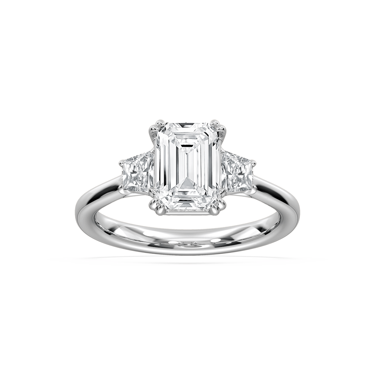 Astra 2 ½ ctw Emerald Lab Grown Diamond Three Stone Engagement Ring