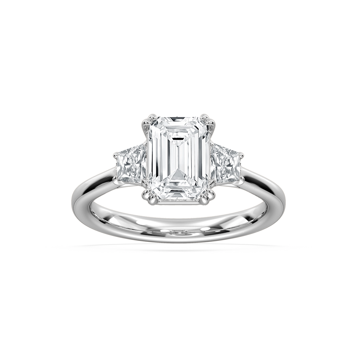 Astra 2 ½ ctw Emerald Lab Grown Diamond Three Stone Engagement Ring