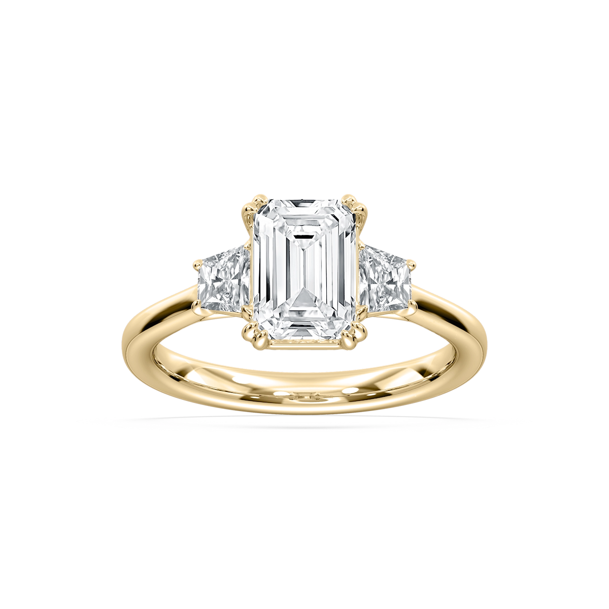 Astra 2 ½ ctw Emerald Lab Grown Diamond Three Stone Engagement Ring