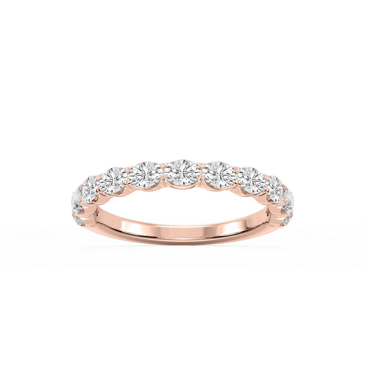 Mae Oval Lab Grown Diamond East West V-Prong Anniversary Band