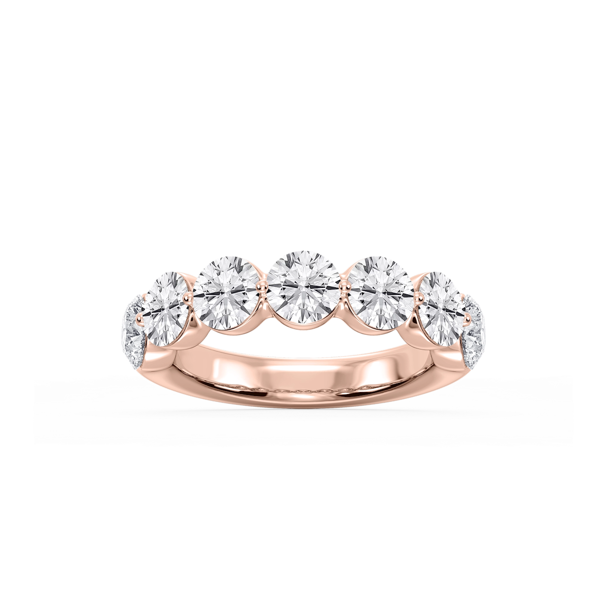 Aurora Round Lab Grown Diamond Single Shared Prong Anniversary Band