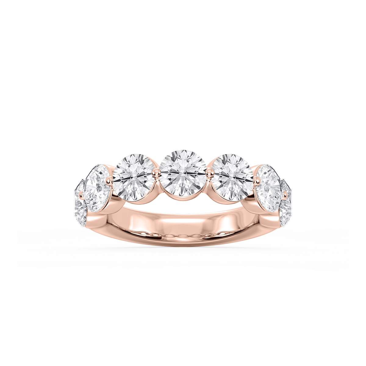 Aurora Round Lab Grown Diamond Single Shared Prong Anniversary Band