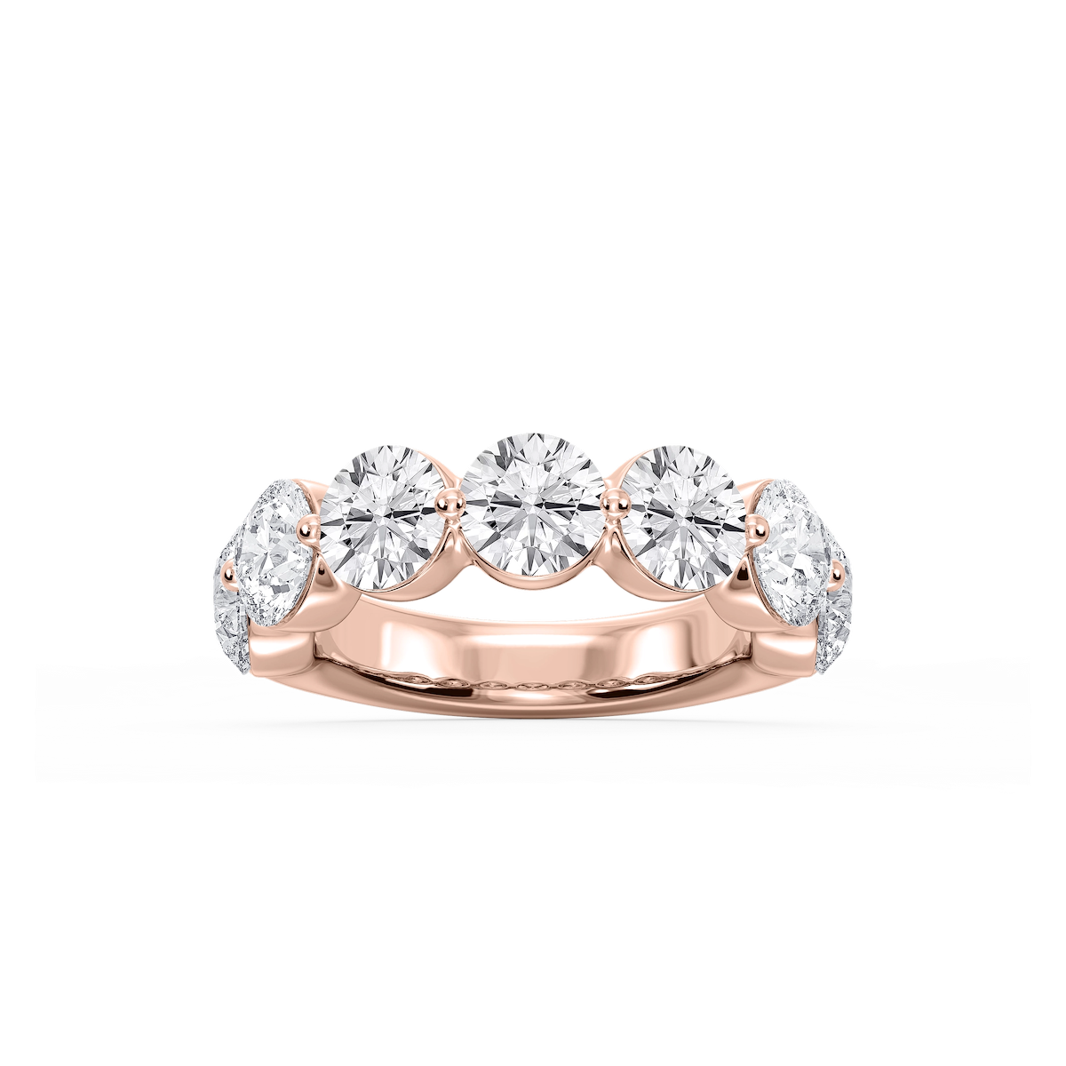 Aurora Round Lab Grown Diamond Single Shared Prong Anniversary Band