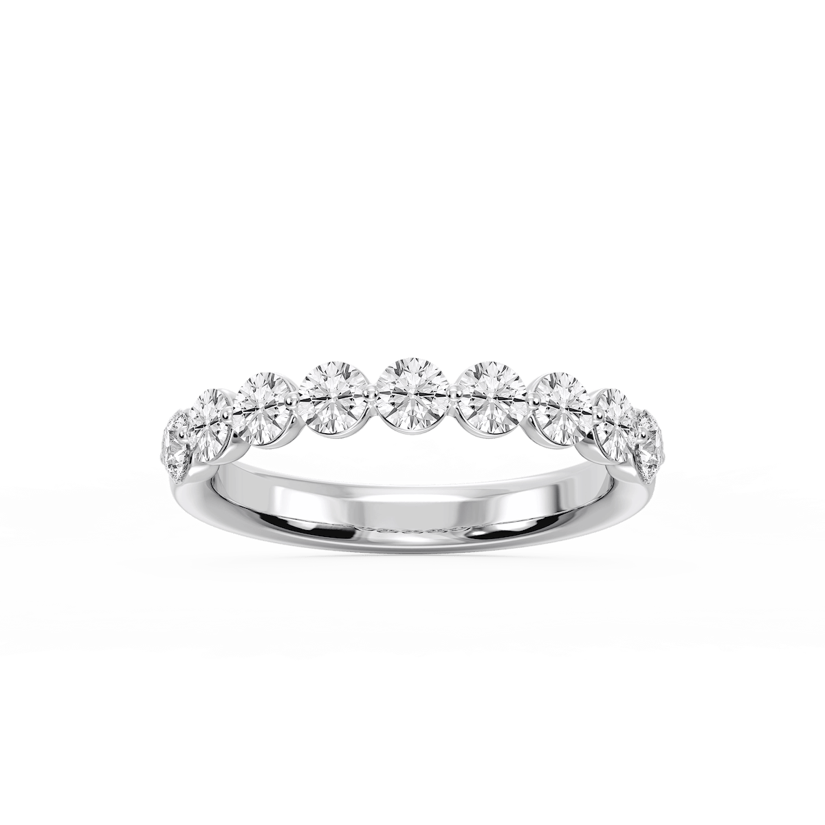 Aurora Round Lab Grown Diamond Single Shared Prong Anniversary Band