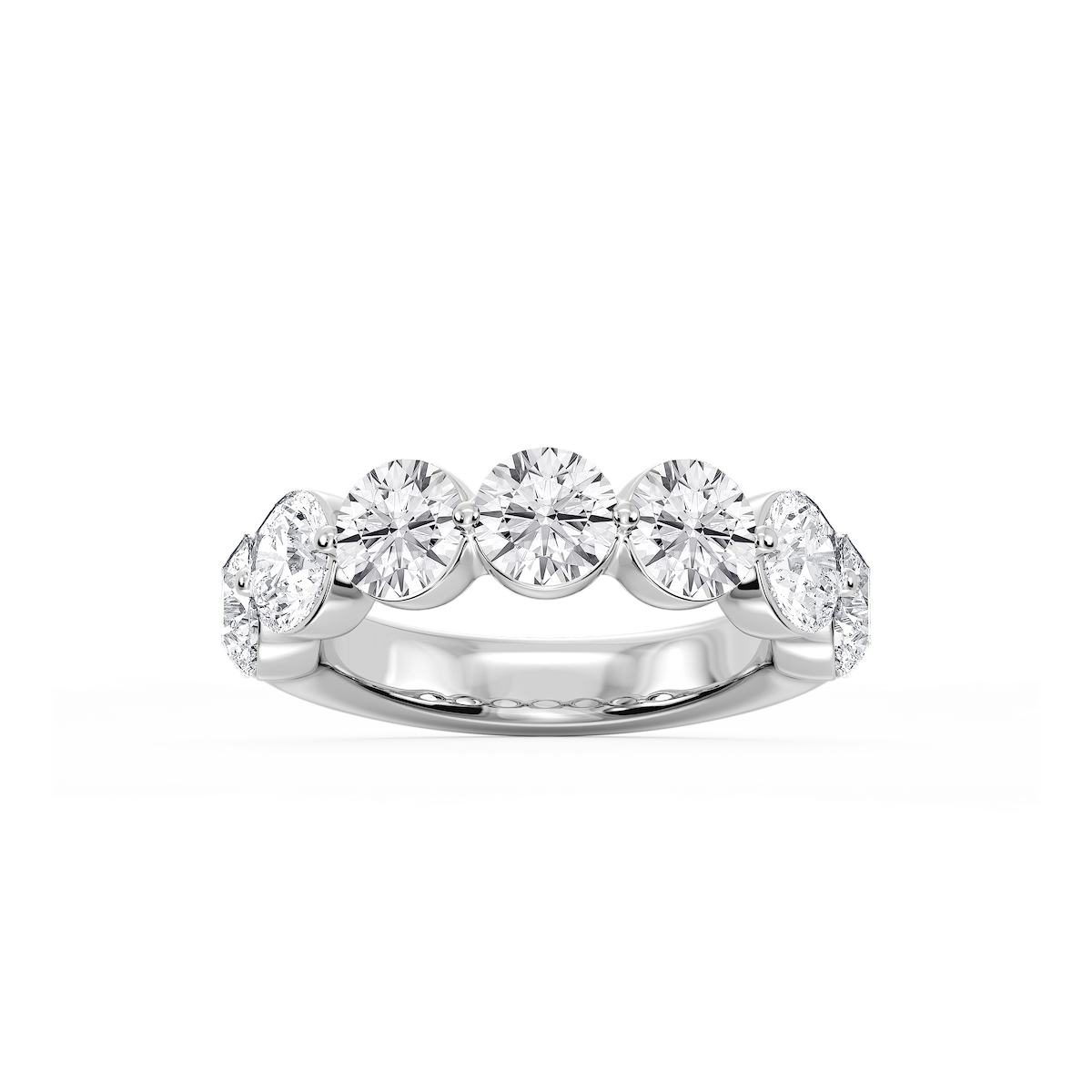 Aurora Round Lab Grown Diamond Single Shared Prong Anniversary Band